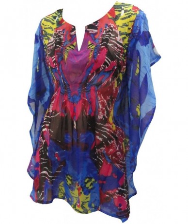 Cover-Ups Women's Swim Beach Dress Caftan Cover Ups for Swimwear Drawstring A - Multicolor_c463 - CH119WDWC6N $29.55