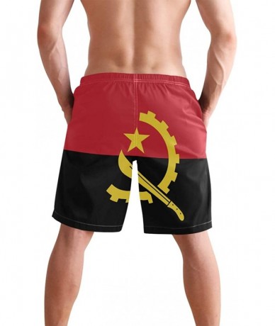 Trunks Mexico Mexican USA America Flag Men's Swim Trunks Beach Shorts with Pockets - Angolan Flag - CL18Q3XER2D $47.76