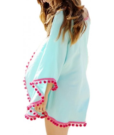 Cover-Ups Womens- Cute- Summer- Beachwear- Swimsuit Cover Up- Tops- Beach Wraps- Wrap - Aqua - C017YR887RU $25.59