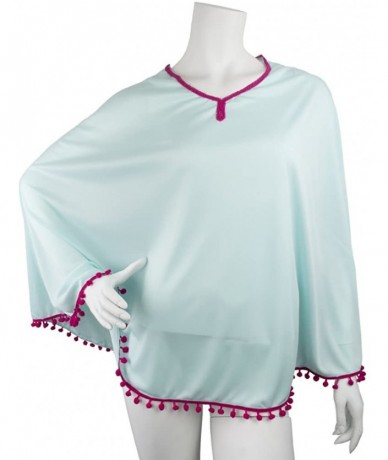 Cover-Ups Womens- Cute- Summer- Beachwear- Swimsuit Cover Up- Tops- Beach Wraps- Wrap - Aqua - C017YR887RU $25.59