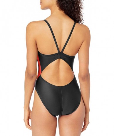 Racing Adult Women's Splice Butterfly Back Swimsuits - Black/Red - CI120R137O9 $48.67