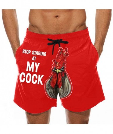 Trunks Christmas Turkey Cock Printed Short Beer Festival Beach Casual Trouser Shorts Swim Trunks Board Drawstring Shorts - X-...