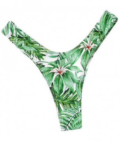 Sets Women Brazilian Cheeky Bikini Bottom Side Tie Knot Thong Bathing Swimsuit Beach Solid G-String - G-white - CA18X09AL9M $...