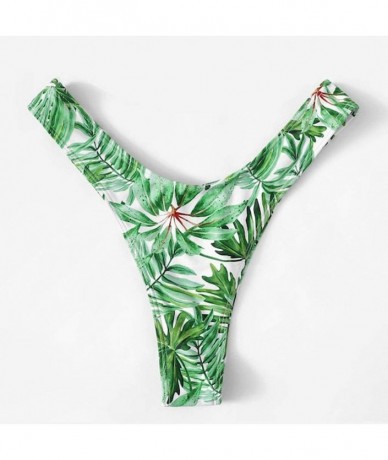 Sets Women Brazilian Cheeky Bikini Bottom Side Tie Knot Thong Bathing Swimsuit Beach Solid G-String - G-white - CA18X09AL9M $...