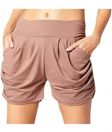 Board Shorts Ultra Soft Harem Shorts for Women - A Khaki - C819C8WX7RR $21.12