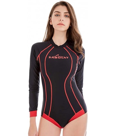 Rash Guards Womens Rashguard One Peice Swimsuit Long Sleeve UV Protection Surfing Swimwear - Style2 - CE18D8NA4HX $49.19