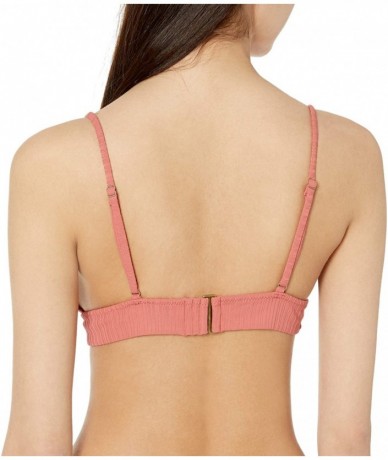 Tops Women's Premium Surf Fixed Tri Bikini Top - Rust - CD18W7HW08S $83.31