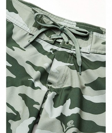 Board Shorts Women's Marina Solid Stretch Boardshort - Beach Camo Green - CL198THQK80 $30.55