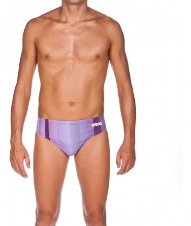 Briefs Mens Blended Stripe MaxLife Brief Swimsuit - Purple - CH18CKZYG7R $44.39