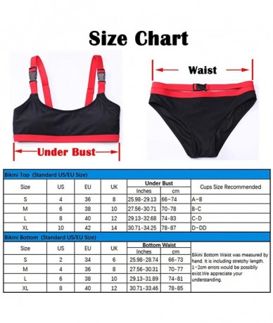 Tops Bikini 2 Piece Swimsuits for Women Sexy Swimwear Cheecky Two Piece Bathing Suits Black - Black - CS192W7HLYL $46.41