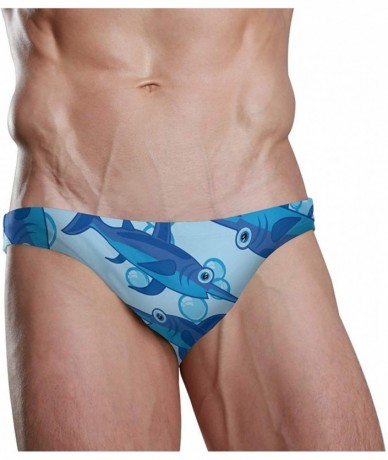 Racing Men Swimwear Swim Bikini Briefs Cartoon Dinosaurs Swimsuits Board Surf Shorts Trunks - Sword Fish - CX18STM56NK $41.23