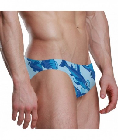 Racing Men Swimwear Swim Bikini Briefs Cartoon Dinosaurs Swimsuits Board Surf Shorts Trunks - Sword Fish - CX18STM56NK $41.23