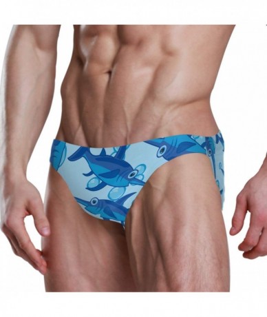 Racing Men Swimwear Swim Bikini Briefs Cartoon Dinosaurs Swimsuits Board Surf Shorts Trunks - Sword Fish - CX18STM56NK $41.23