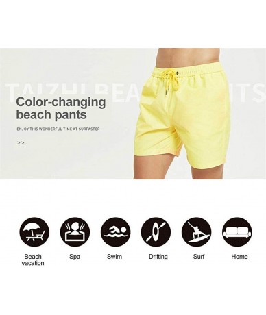 Board Shorts Summer Men Temperature-Sensitive Color-Changing Beach Pants Swim Trunks Shorts - Blue to Purple - CK199E2M97K $6...