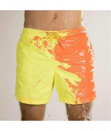 Board Shorts Summer Men Temperature-Sensitive Color-Changing Beach Pants Swim Trunks Shorts - Blue to Purple - CK199E2M97K $6...