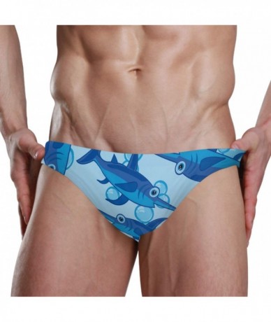 Racing Men Swimwear Swim Bikini Briefs Cartoon Dinosaurs Swimsuits Board Surf Shorts Trunks - Sword Fish - CX18STM56NK $41.23