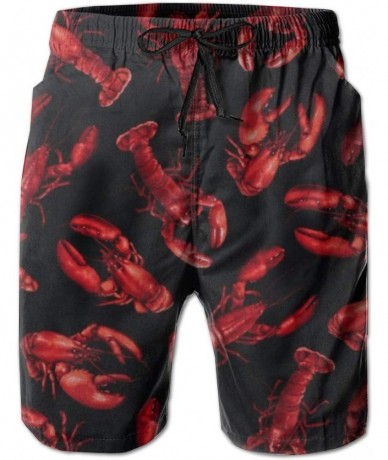 Trunks Mens Lobster Printed Funny Swim Trunks Quick Dry Beachwear Sports Running Swim Board Shorts-XXL - Lobster - CM19E86DED...