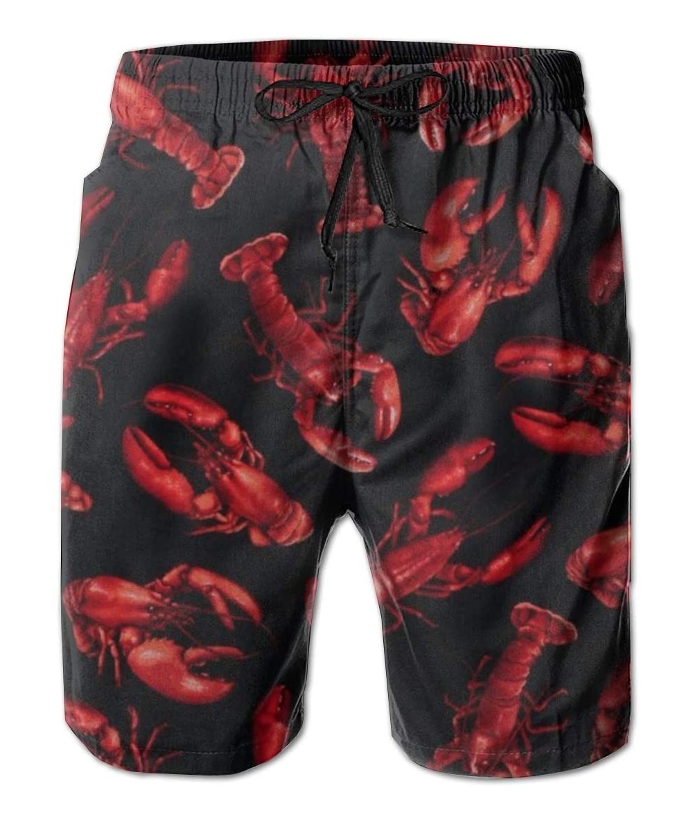 Trunks Mens Lobster Printed Funny Swim Trunks Quick Dry Beachwear Sports Running Swim Board Shorts-XXL - Lobster - CM19E86DED...