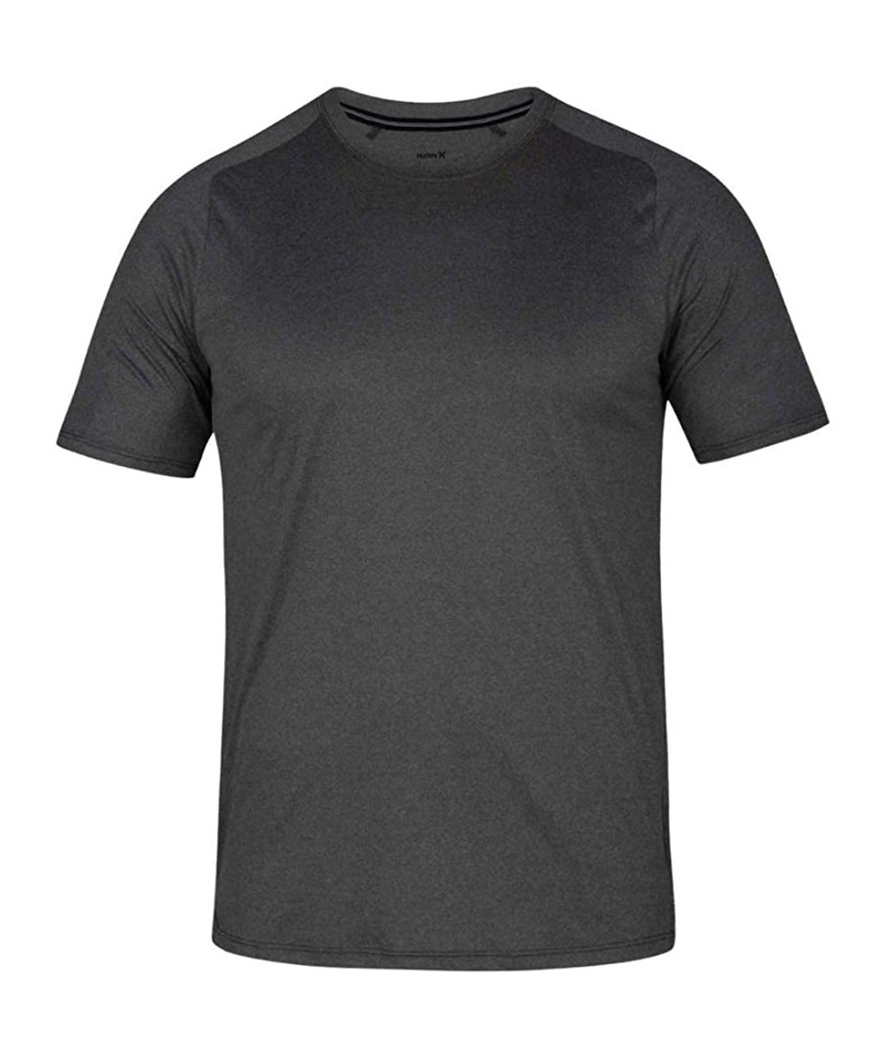 Rash Guards Men's Quick Dry Short-Sleeve T-Shirt Rash-Guard - Outdoor Grn Htr - CX18OST9IZ2 $52.90