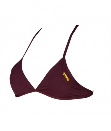 Racing Women's Rule Breaker Feel Triangle MaxLife Bikini Top - Red Wine - CI18UNLMS2Q $22.50