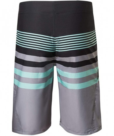 Board Shorts UPF 50+ Mens Coastal Board Shorts - Seafoam Block Stripe - CT18Q9M6MDU $84.72