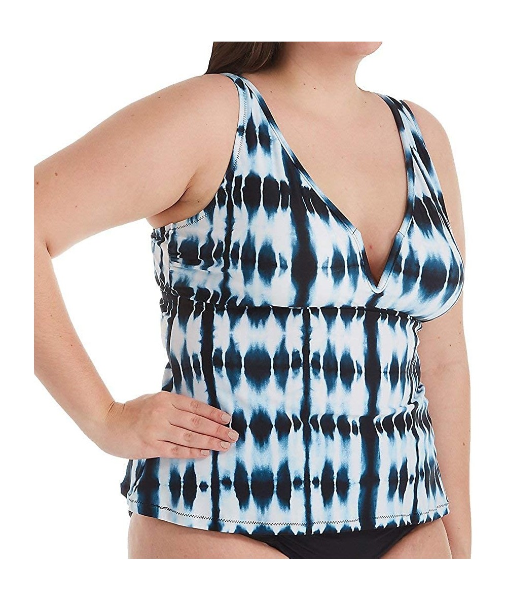 Tankinis Women's Fiji Tanzania Plus Size Tankini Swim Top C840746 - Black Ash - CC195A5TH0R $76.73