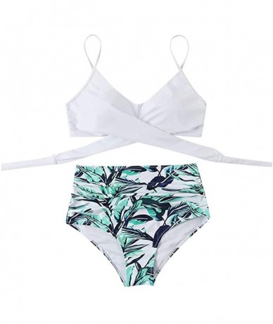 Sets Womens Swimsuits Bikini- Women Wrap Bikini Set Push Up High Waisted 2 Piece Swimsuits - Y02-white - CI190U5ICLG $34.19