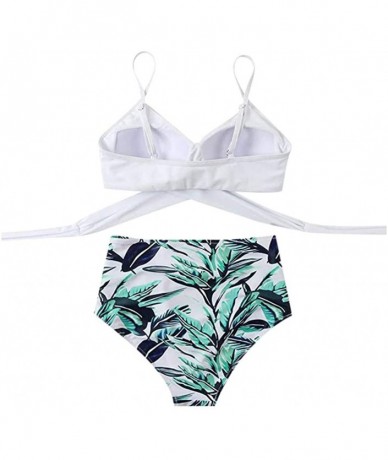 Sets Womens Swimsuits Bikini- Women Wrap Bikini Set Push Up High Waisted 2 Piece Swimsuits - Y02-white - CI190U5ICLG $34.19