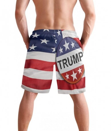 Trunks Shark Mens Swim Trunks Quick Dry Board Shorts with Pockets Summer Swimsuit Beach Short S-XXL - Trump Campaign Button -...