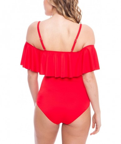 Tankinis Women's Modern High Waist Bikini Bottom The Lenore Eco-Friendly Swimwear - Cherry Red - CQ18CREQ4L8 $41.94