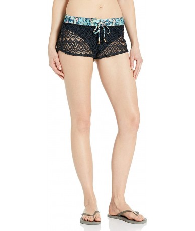 Cover-Ups Women's Hello Sunny Shorts Cover Up - Black - CY12L96FVXB $73.55