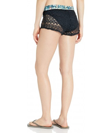 Cover-Ups Women's Hello Sunny Shorts Cover Up - Black - CY12L96FVXB $73.55