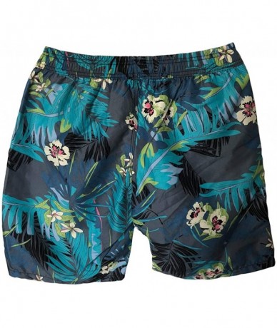 Board Shorts Mens Outdoor Camouflage Print Swim Trunks Beach Board Shorts - Jungle Floret - CU18W5CKESW $35.40