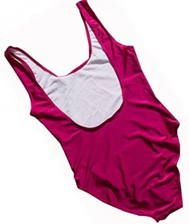 Racing Women's Backless One Piece Swimsuits - Birthdaysuit-wine-wh - CW18NIAQ4MI $39.76