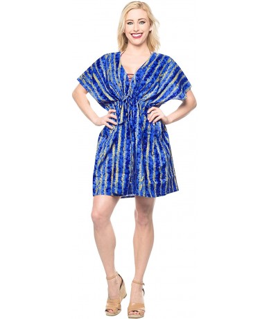 Cover-Ups Women's Bikini Beachwear Bathing Suit Beach Cover Ups Hand Tie Dye - Summer Blue_b628 - CM188K2ZZ37 $37.62