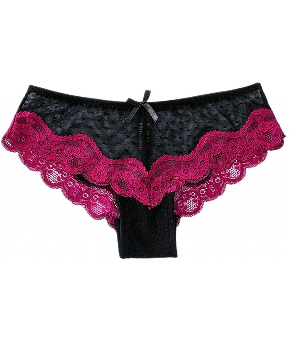 Tankinis Fashion Delicate Women Translucent Underwear Sheer Lace Tank Lace Sexy Underpant - Black - CH196SE4IWT $14.69