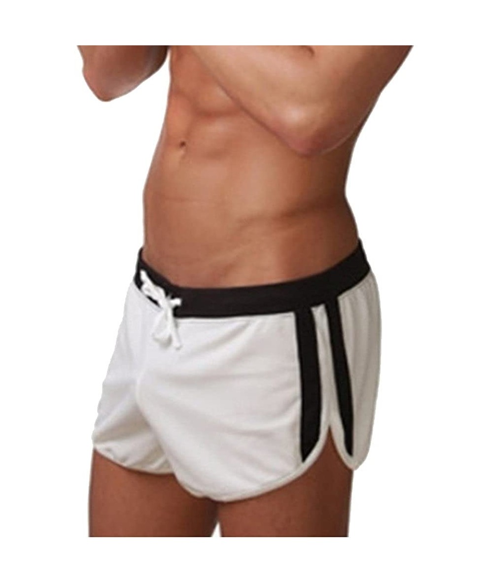 Trunks Mens Swimwear Sport Shorts Swim Trunks - White - C812LP9P2HR $27.32