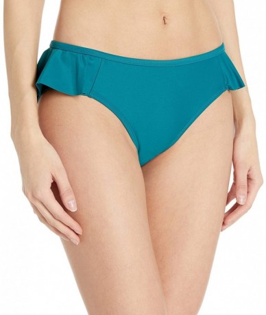 Tankinis Women's Swimwear Bikini Bottom - Jaded Ruffle Side - C2185NQQ2D7 $49.57