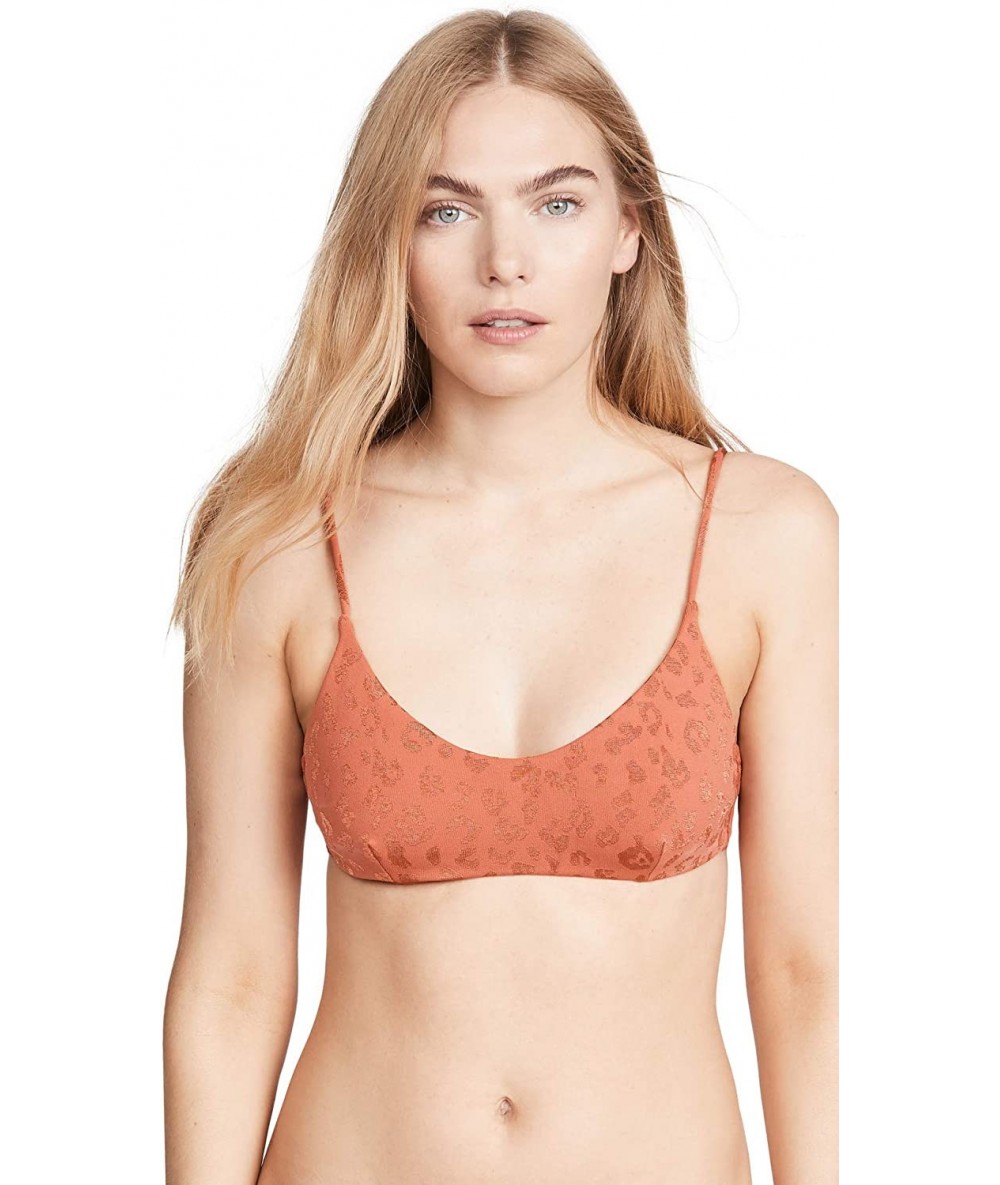 Tops Women's Audrey Bikini Top - Rust Leopard - CT1966NUU3E $47.78