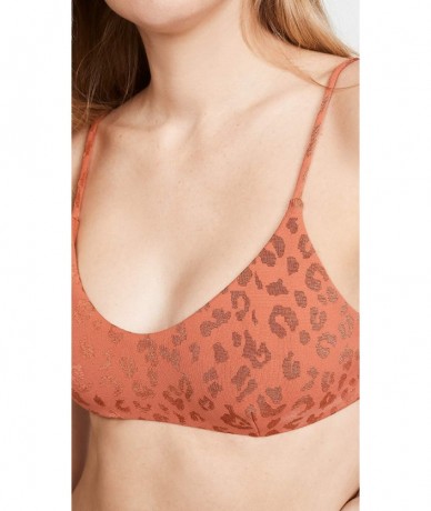 Tops Women's Audrey Bikini Top - Rust Leopard - CT1966NUU3E $47.78