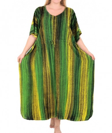 Cover-Ups Women's Plus Size Tube Top Dresses Summer Swing Beach Dress Printed A - Green_f936 - C317YA3SL5D $41.11