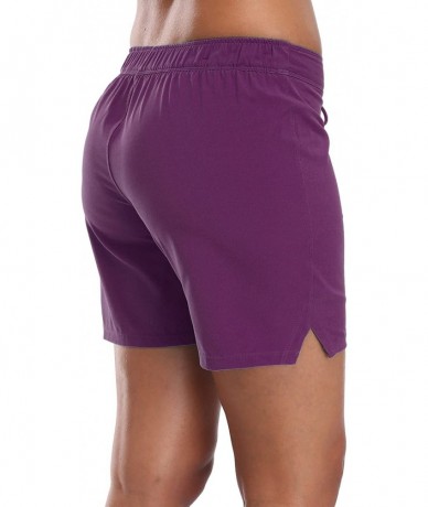 Board Shorts Women's Long Board Shorts with Pocket Quick Dry Swim Shorts Boardshorts - Purple With Sea Horse - C0183Q24DTA $4...