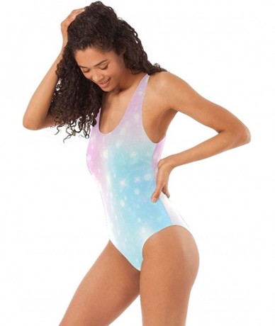 One-Pieces Art Rainbow Holographic Unicorn Swimwear Monokini Set for Women Lady Girls Sexy One Piece Swimsuit - CZ196X8RN8L $...