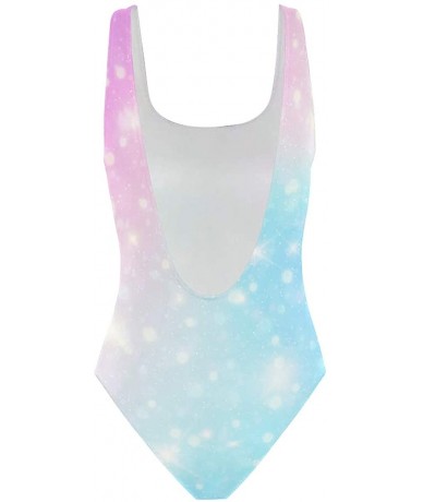 One-Pieces Art Rainbow Holographic Unicorn Swimwear Monokini Set for Women Lady Girls Sexy One Piece Swimsuit - CZ196X8RN8L $...