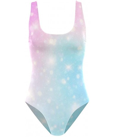 One-Pieces Art Rainbow Holographic Unicorn Swimwear Monokini Set for Women Lady Girls Sexy One Piece Swimsuit - CZ196X8RN8L $...