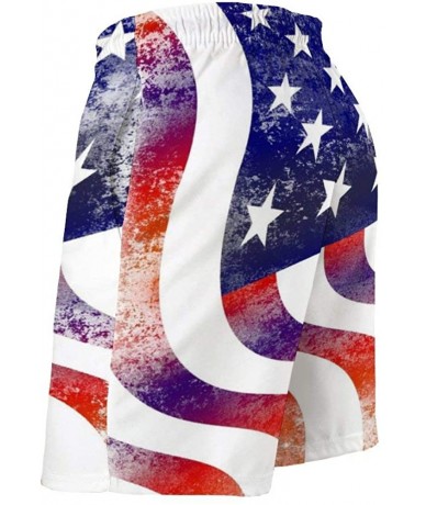 Board Shorts Men's Swim Trunks Summer Surfing Beach Shorts Board Pants Quick Dry and Pockets - Us Stars and Stripes America F...