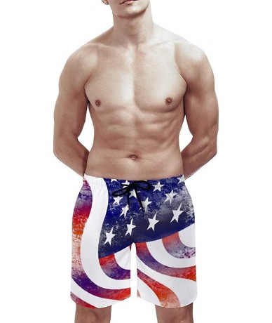 Board Shorts Men's Swim Trunks Summer Surfing Beach Shorts Board Pants Quick Dry and Pockets - Us Stars and Stripes America F...