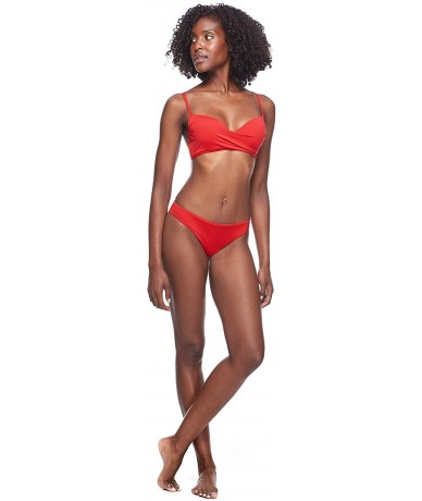 Tankinis Women's Angelina Bikini Bottom Swimsuit - Lipstick - CE18Z05A8QA $32.38