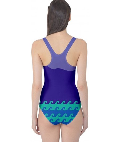 One-Pieces Womens Beachwear Sharks Penguin Dolphin Octopus Whale Fish Scales One Piece Swimsuit- X- Big Head Shark - CD1838SQ...