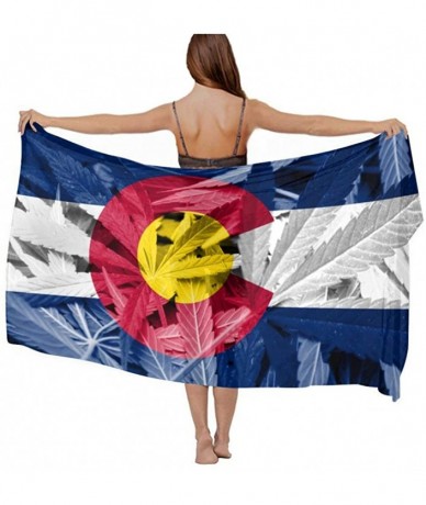 Cover-Ups Women Fahion Swimsuit Bikini Cover Up Sarong- Party Wedding Shawl Wrap - Marijuana Colorado State Flag - CS19C6N5MC...